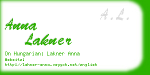 anna lakner business card